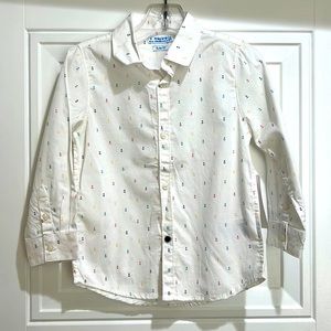 Mayoral boys slim fit dress shirt with anchors NWT 2T